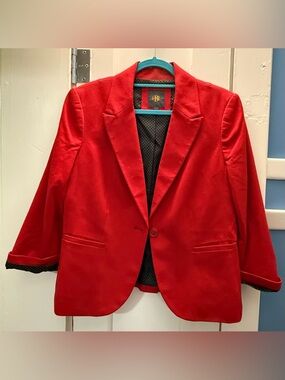 The Limited Red Single-Button Blazer